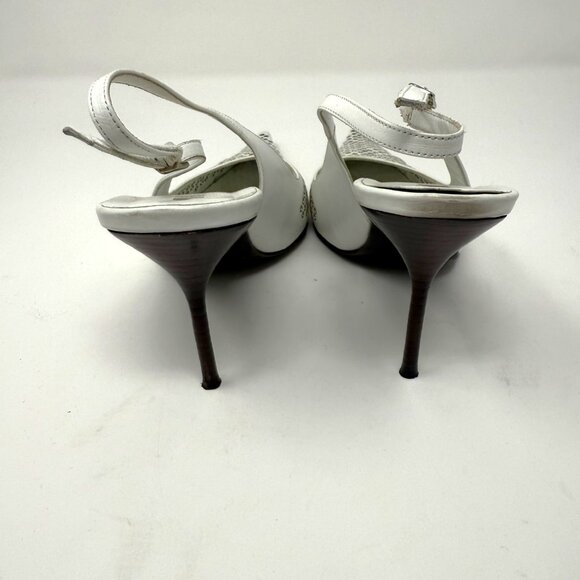 MIMA WHITE LEATHER VINTAGE SHOE MADE IN ITALY - Picture 6 of 7